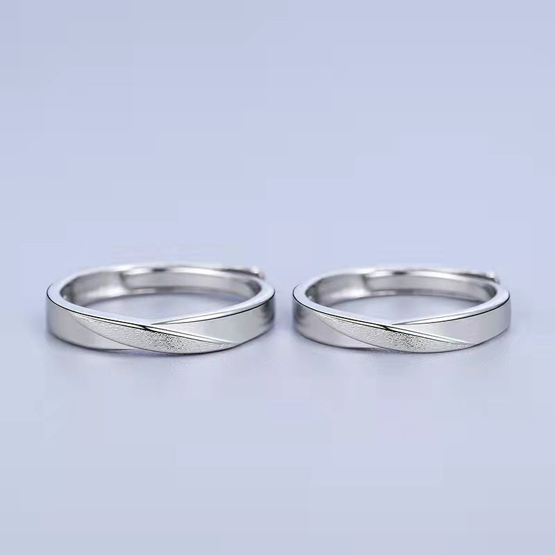Women's & Men's Gold Couple Pair Of Creative Simple Rings