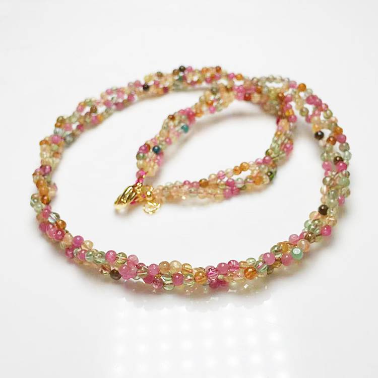 Red Garnet Tourmaline Clavicle Chain Woman Stone Necklace