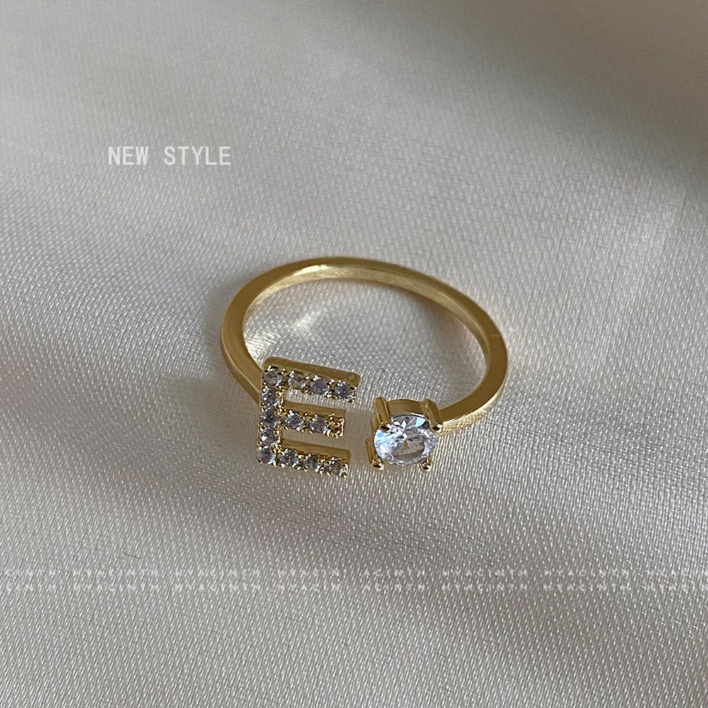 Women's Personalized Letters Niche Design Open Light Luxury Rings