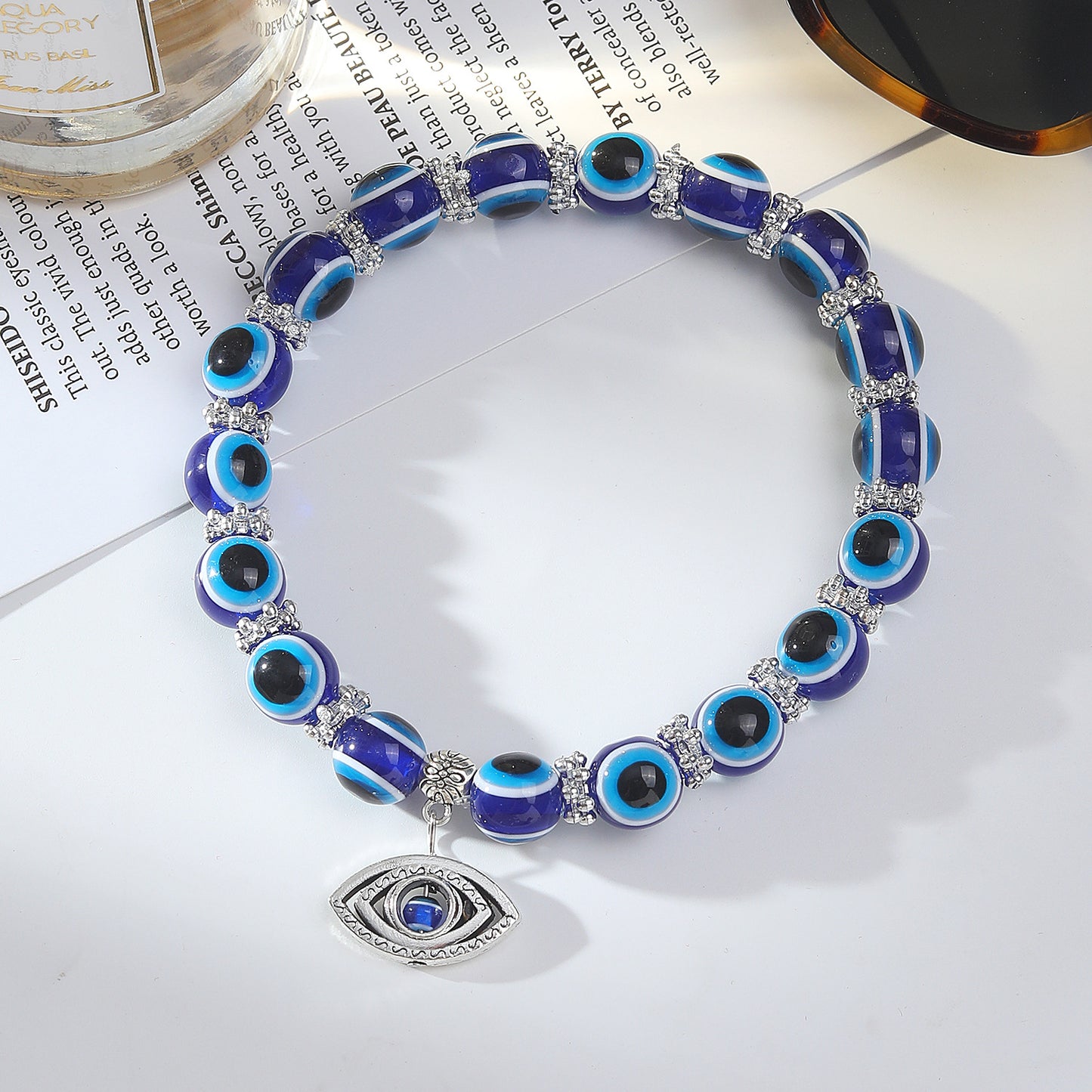 Summer Beach Foot Alloy Devil's Eye Bead Bracelet