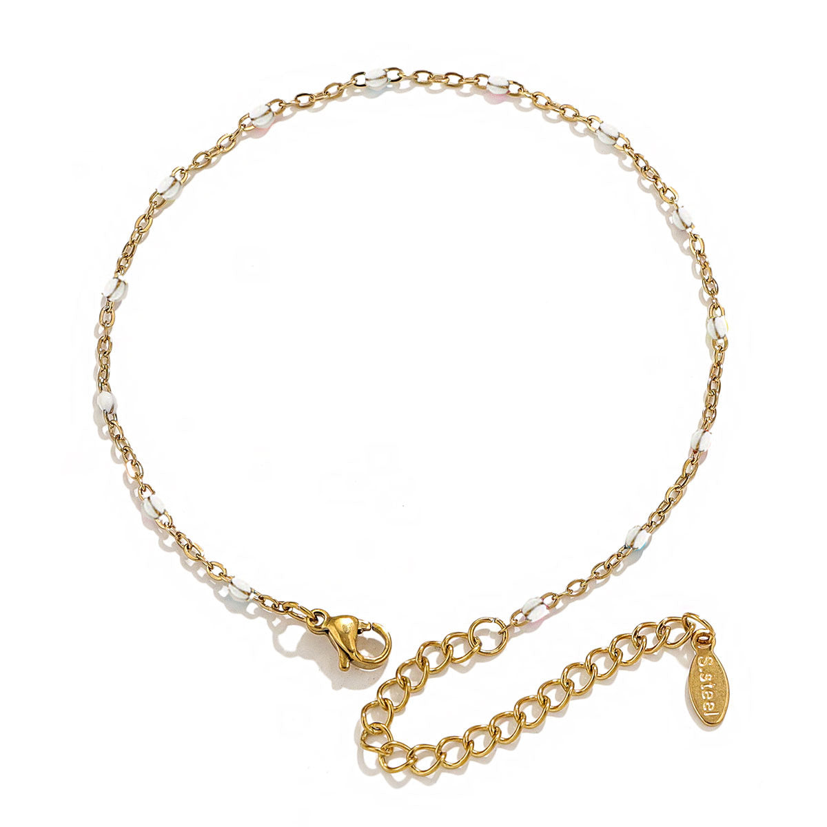 Niche Design Stainless Steel Enamel Cross Chain Bracelets