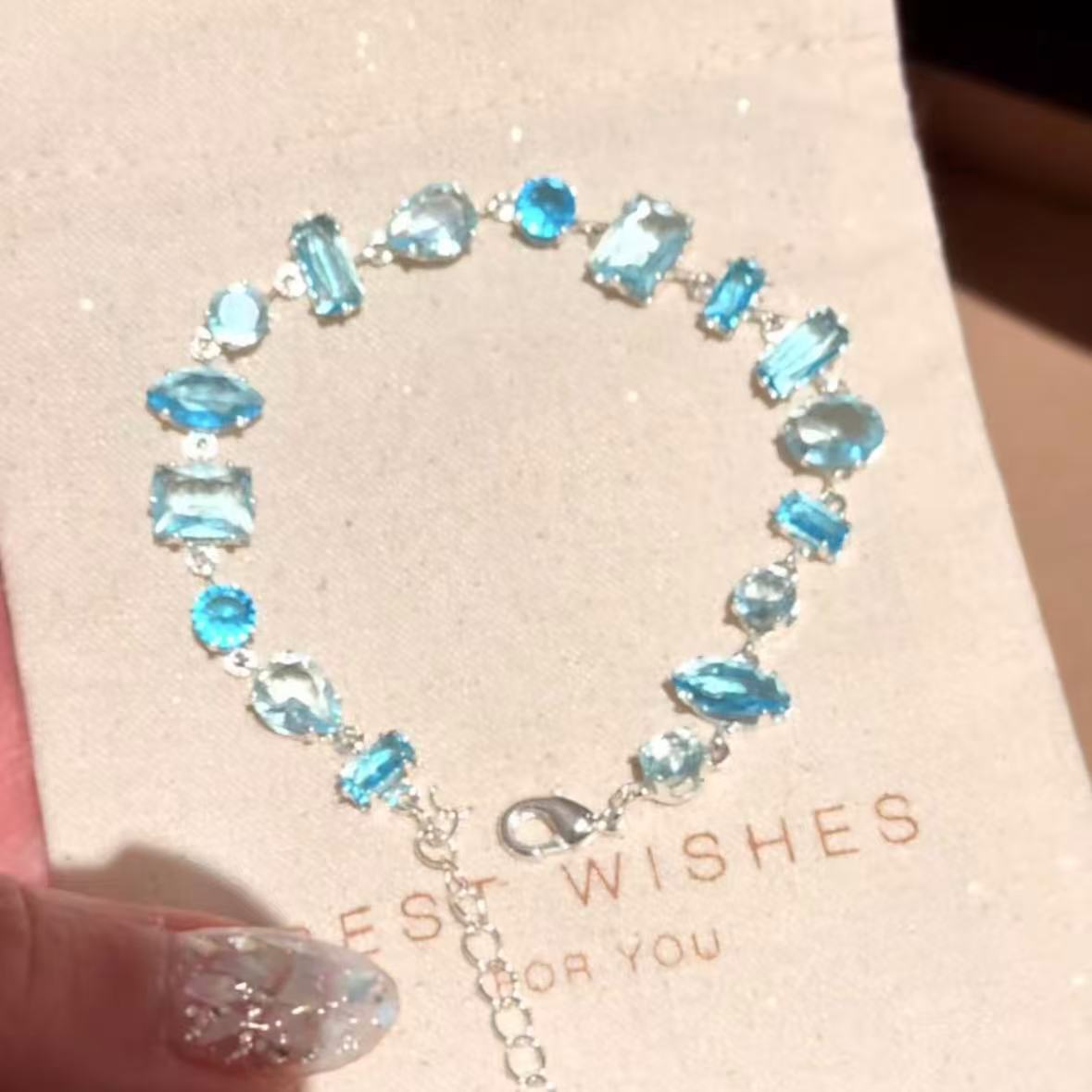 Irregular Square Flower Heart Water Drops Light Luxury High Bracelet