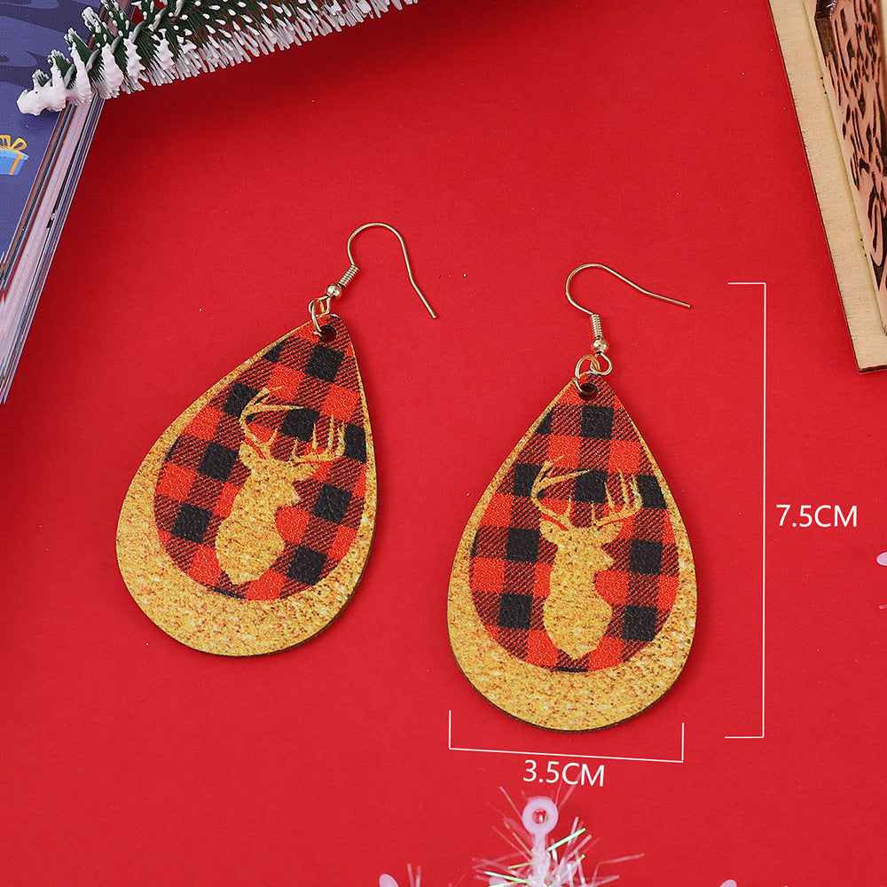Snowman Black Red Plaid Elk Water Pendants