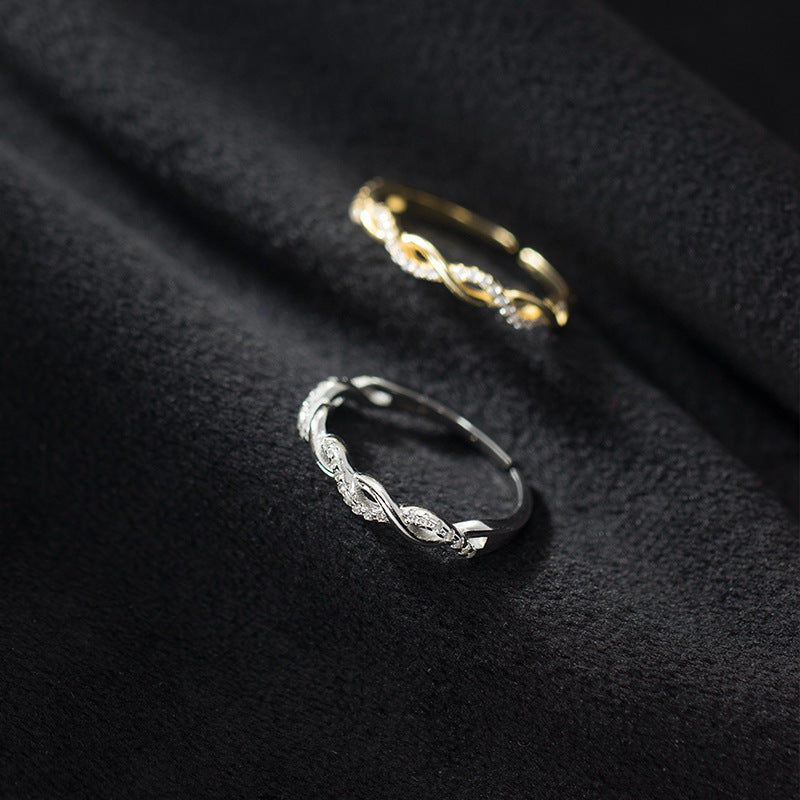 Fresh Temperament Sweet Cutout Cross Wave Rings