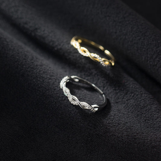 Fresh Temperament Sweet Cutout Cross Wave Rings