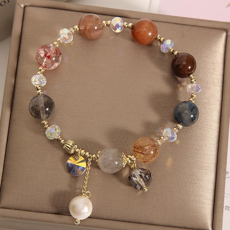 Women's Natural Garnet Crystal Jewelry Girlfriend Gifts Bracelets