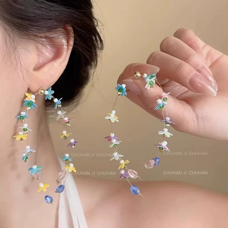 Flower Female Seaside Vacation Dopamine Fashion Temperament Earrings