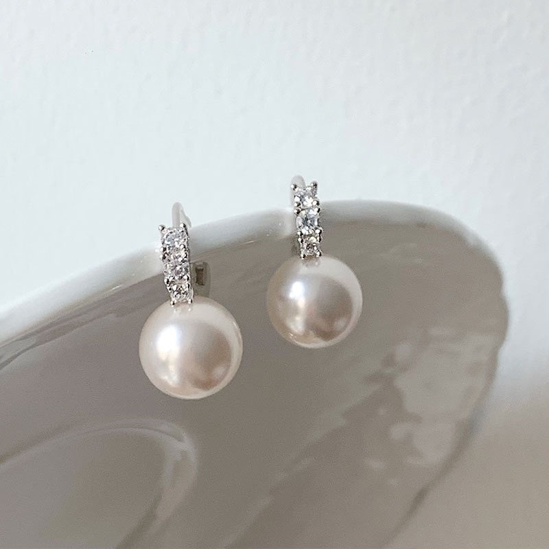 Classic Style Female Imitation Pearl Ear Clip Design High Earrings