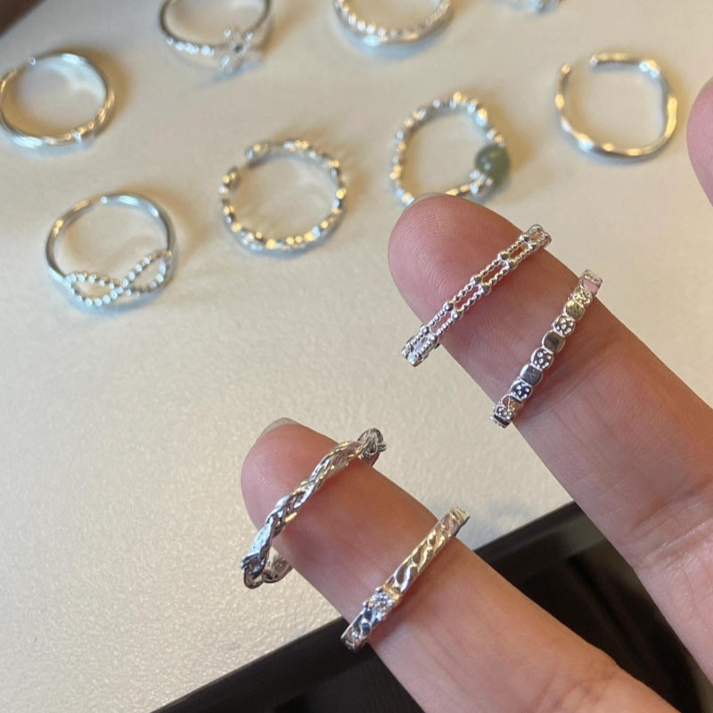 Female Summer Sier Plated Style Design Rings