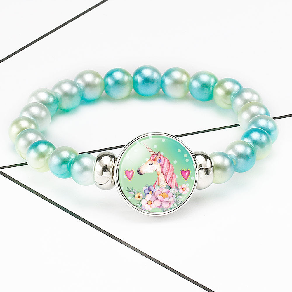 Children's Creative Cartoon Unicorn Telescopic Pegasus Rainbow Bracelets