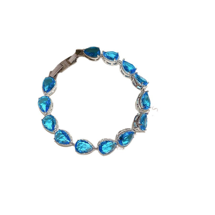 Irregular Square Flower Heart Water Drops Light Luxury High Bracelet