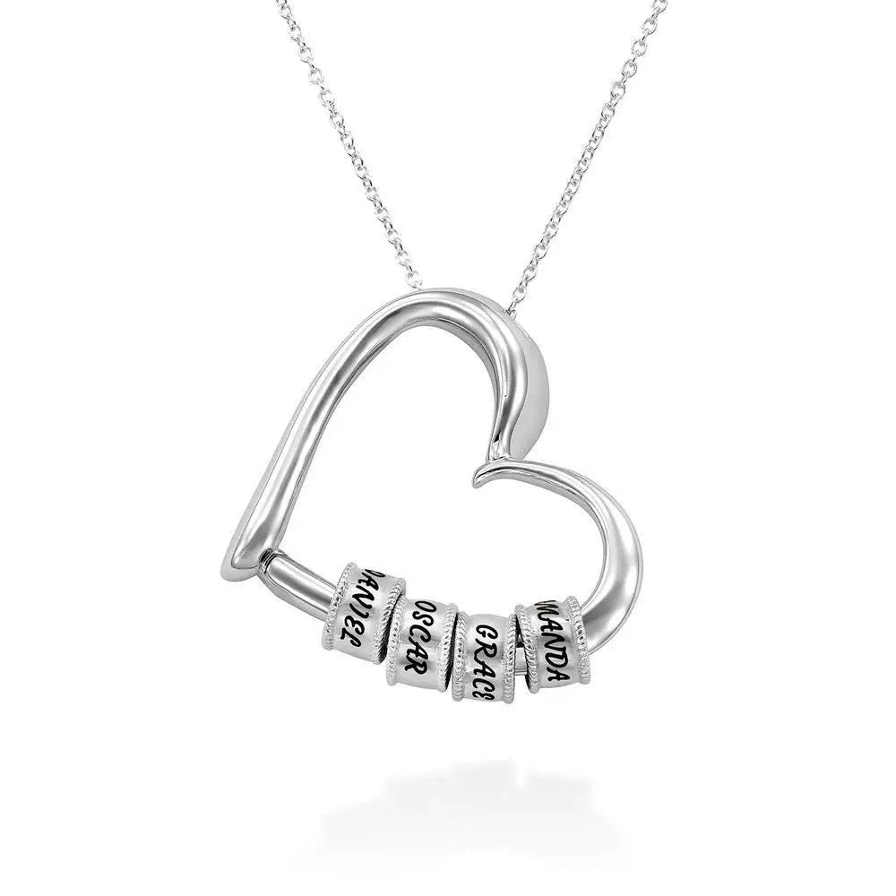 Women's Shaped Love Inscription Personalized Name Beaded Mother's Day Necklace