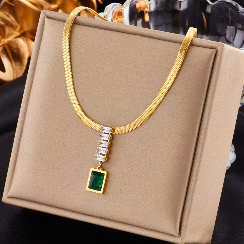 Creative Design Irregular Chain Diamond Square Necklaces