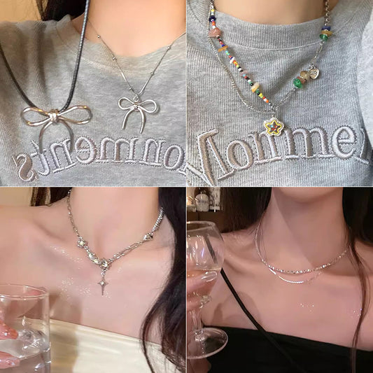 Women's Summer Bow For Korean Sweet Niche Necklaces