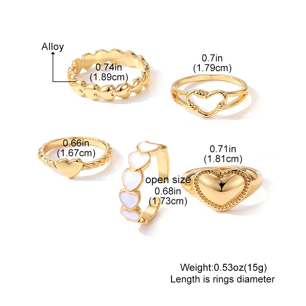 Women's Combination Niche Personality Geometric Metal Gold Rings