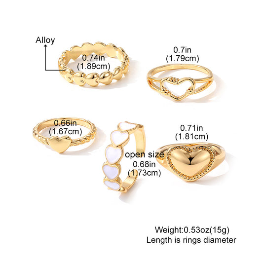 Women's Combination Niche Personality Geometric Metal Gold Rings