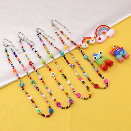 Hip Hop Dice Smiley Face Clavicle Chain Necklaces