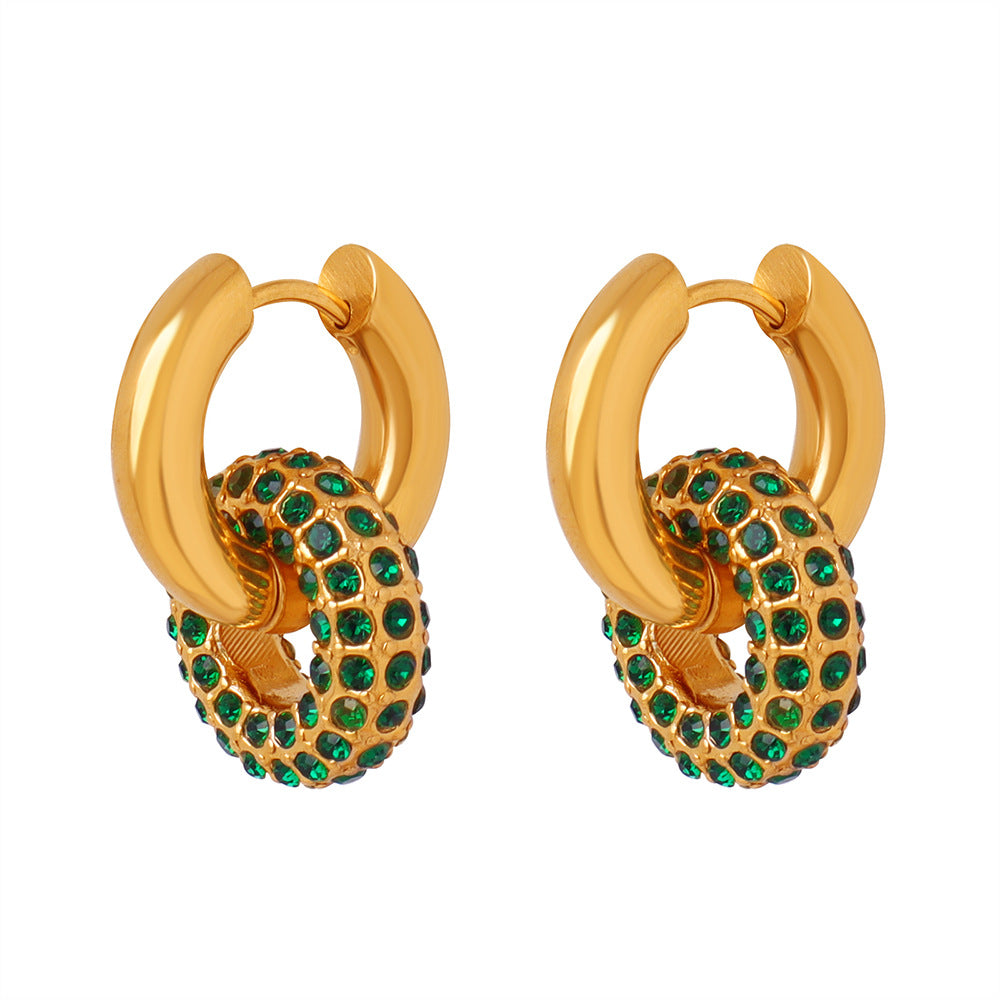 Niche Exaggerated Geometry Double High-grade Ornament Earrings