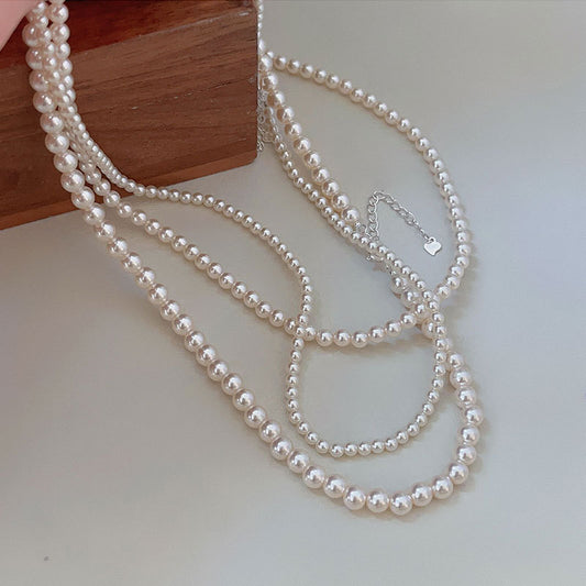 Women's Sier High Quality Perfect Circle Pearl Necklaces