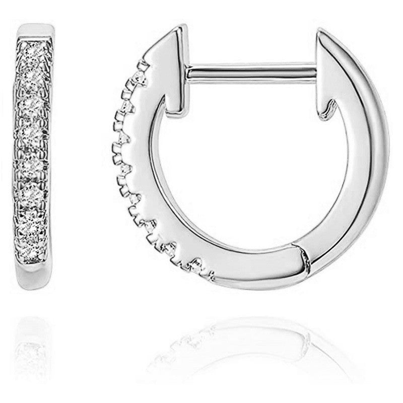 Sterling Sier Needle Personality Rivets Diamond Earrings