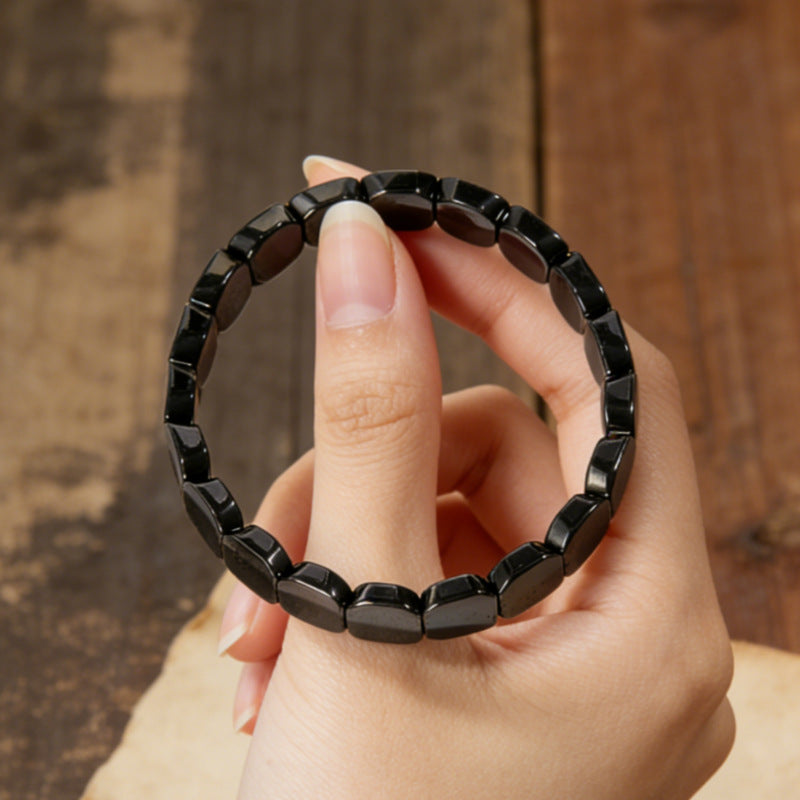 Xi Haematite Small Square Personality Simple Bracelet