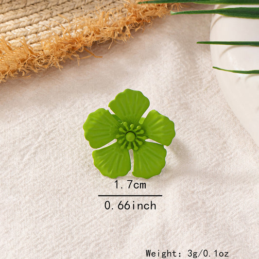 Spray Paint Flower Design Retro Luxury Rings