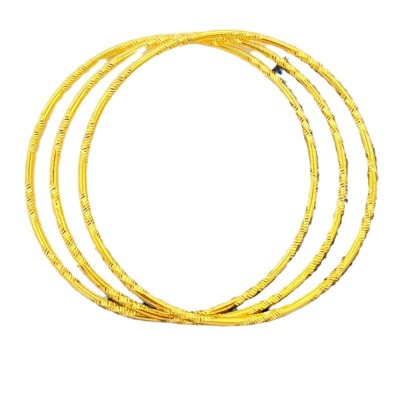 Women's Vietnam Placer Gold Glossy Starry Sky Fine Circle Bracelet