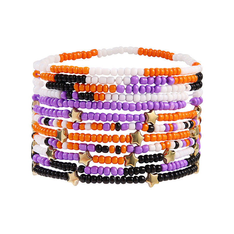 Multiple Stacked Band Combination Suit Bead Bracelets