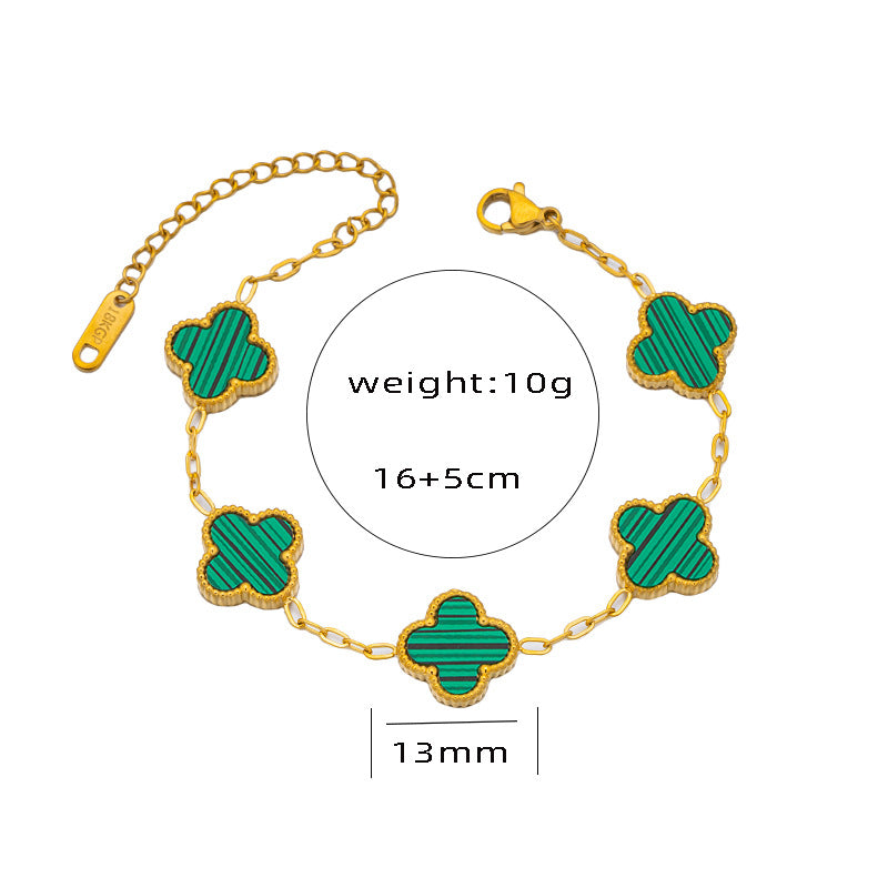 Four-leaf Clover Gold-plated Double-sided Fritillary Lucky Bracelets