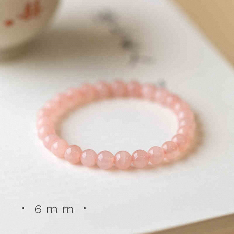 Natural Horse Pink Crystal Minority Simple Bracelets