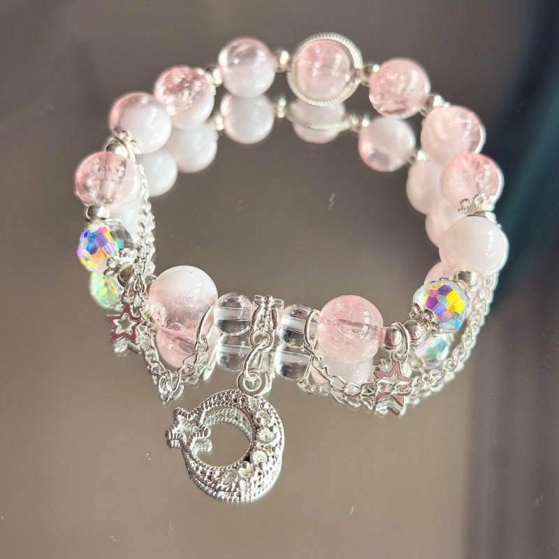 Cherry Blossom Glaze Female Design High-grade White Bracelets
