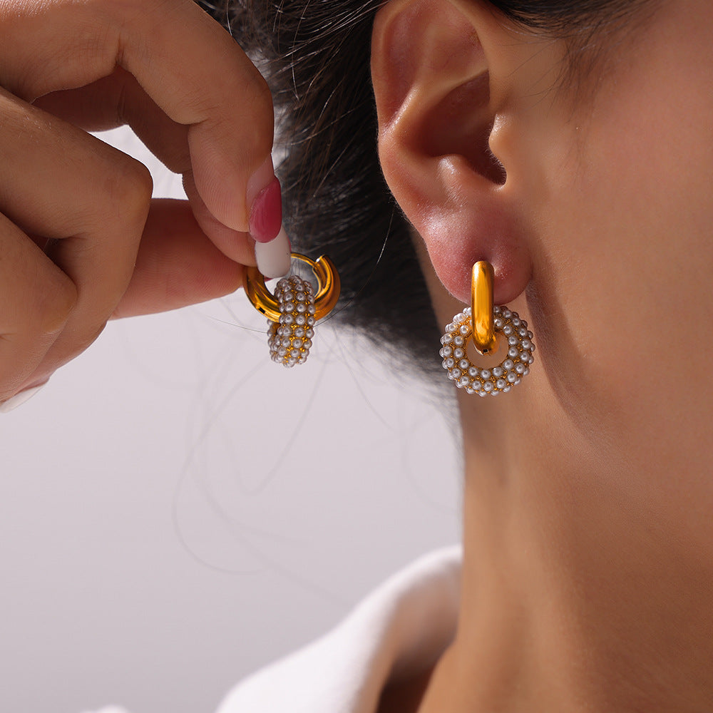 Niche Exaggerated Geometry Double High-grade Ornament Earrings