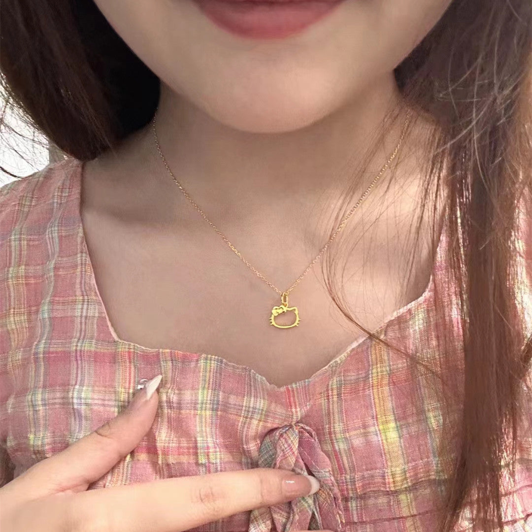 Gold Design High-grade Simple Sweet Hello Necklaces