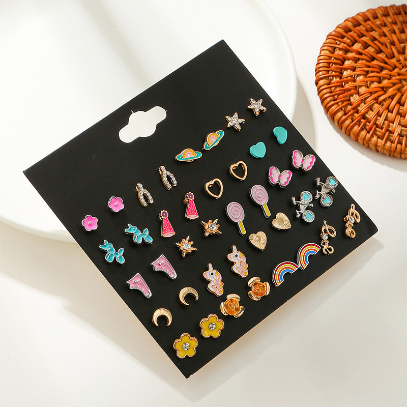 Wild Animal Fruit Combination Suit Female Earrings