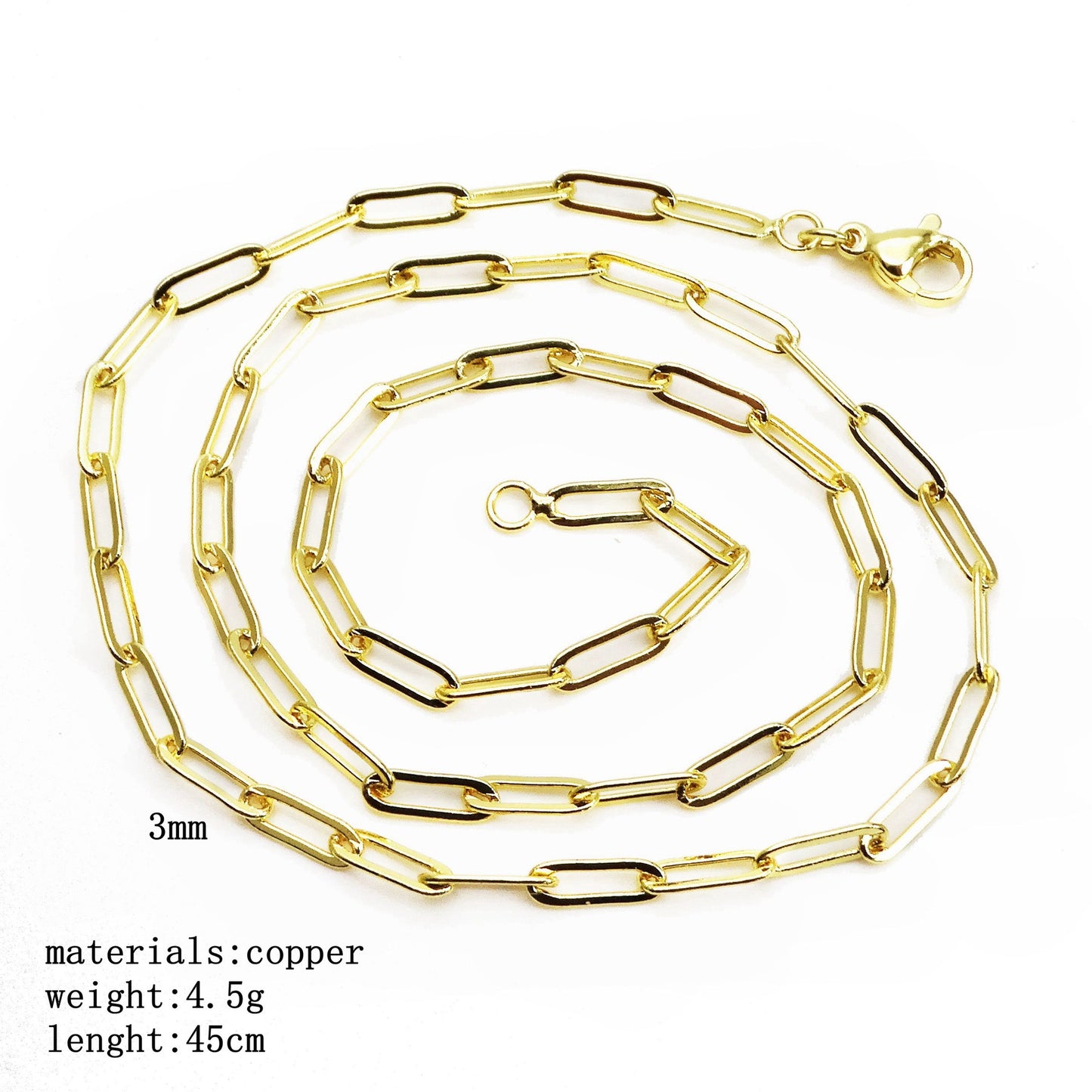 Box Chain O-shaped Bead Curb Hanging Necklaces