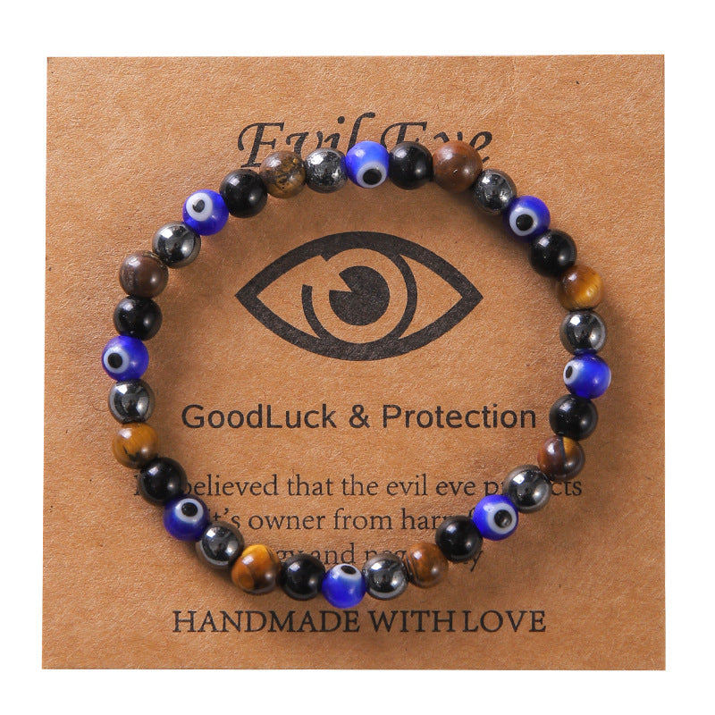 Women's & Men's Devil's Eye Natural Stone Tigereye Triple Bracelets