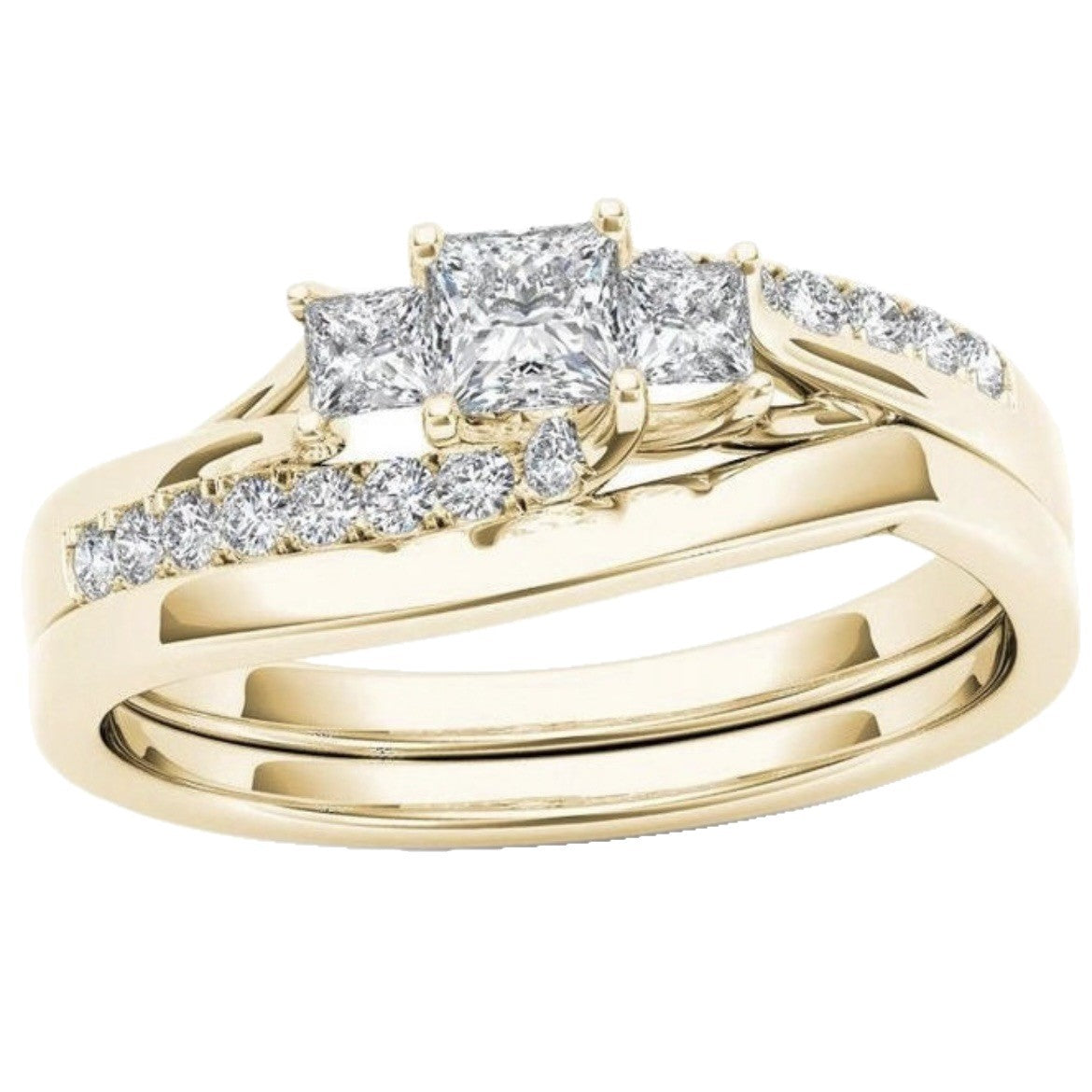 Pretty Innovative Square Diamond Couple Hand Ring