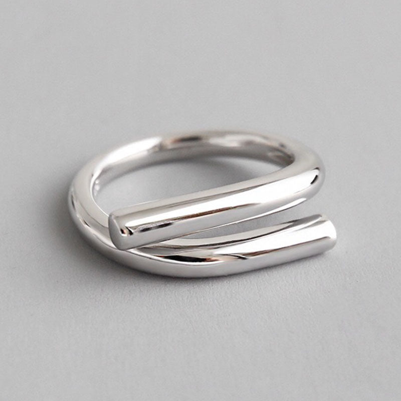 Women's Dual Layer Open-end Adjustable Creative Geometric Rings