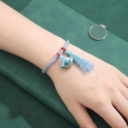 Small Tassel Hand-woven Adjustable Carrying Strap Holiday Bracelet