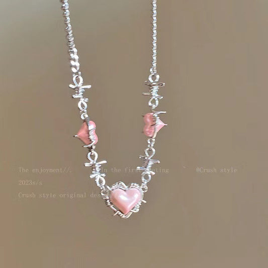 Love Pearl Female Summer Niche Design Sense Clavicle Chain Necklaces