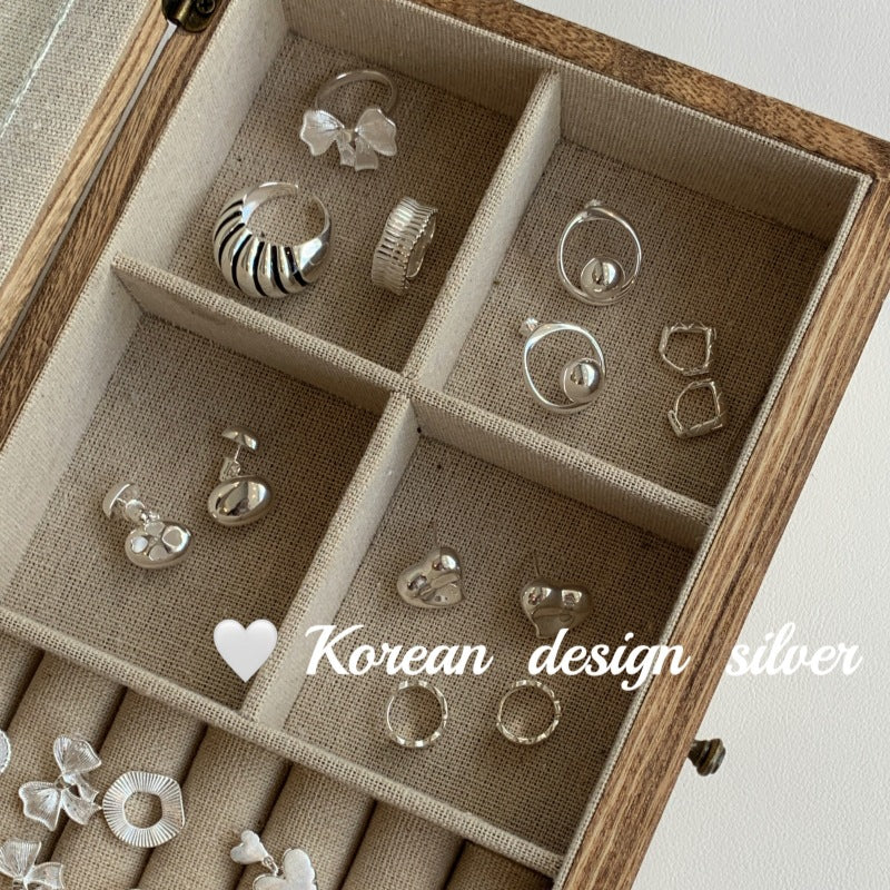 High-grade Sterling Sier Bow Love Heart Rings