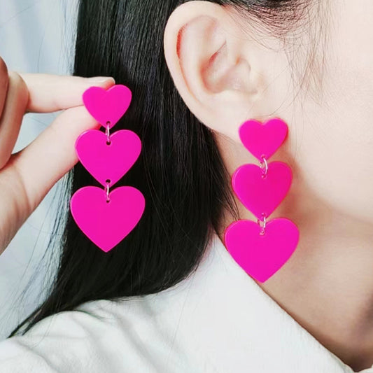 Women's Asymmetric Love Heart Acrylic Simple Fashion Personality Earrings