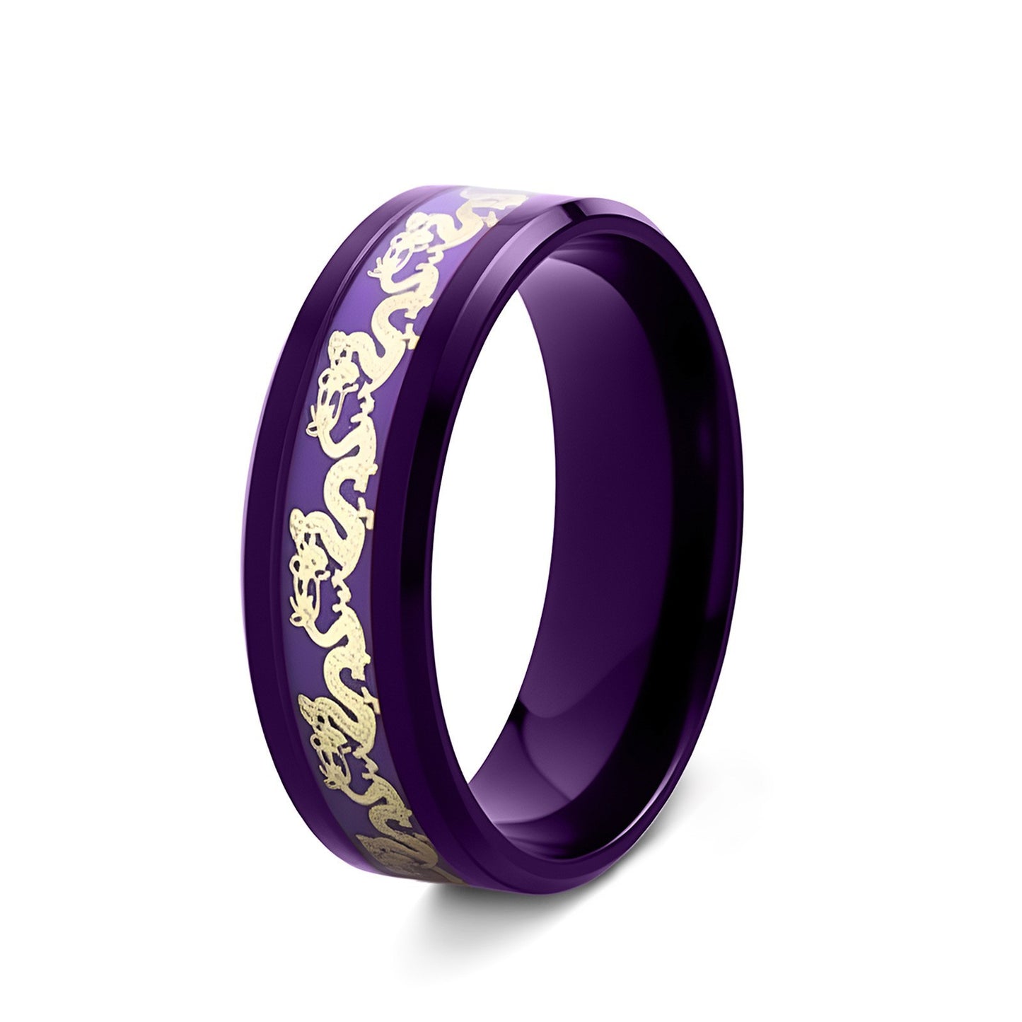 Retro High-grade Double Beveled Blue Bottom Ring