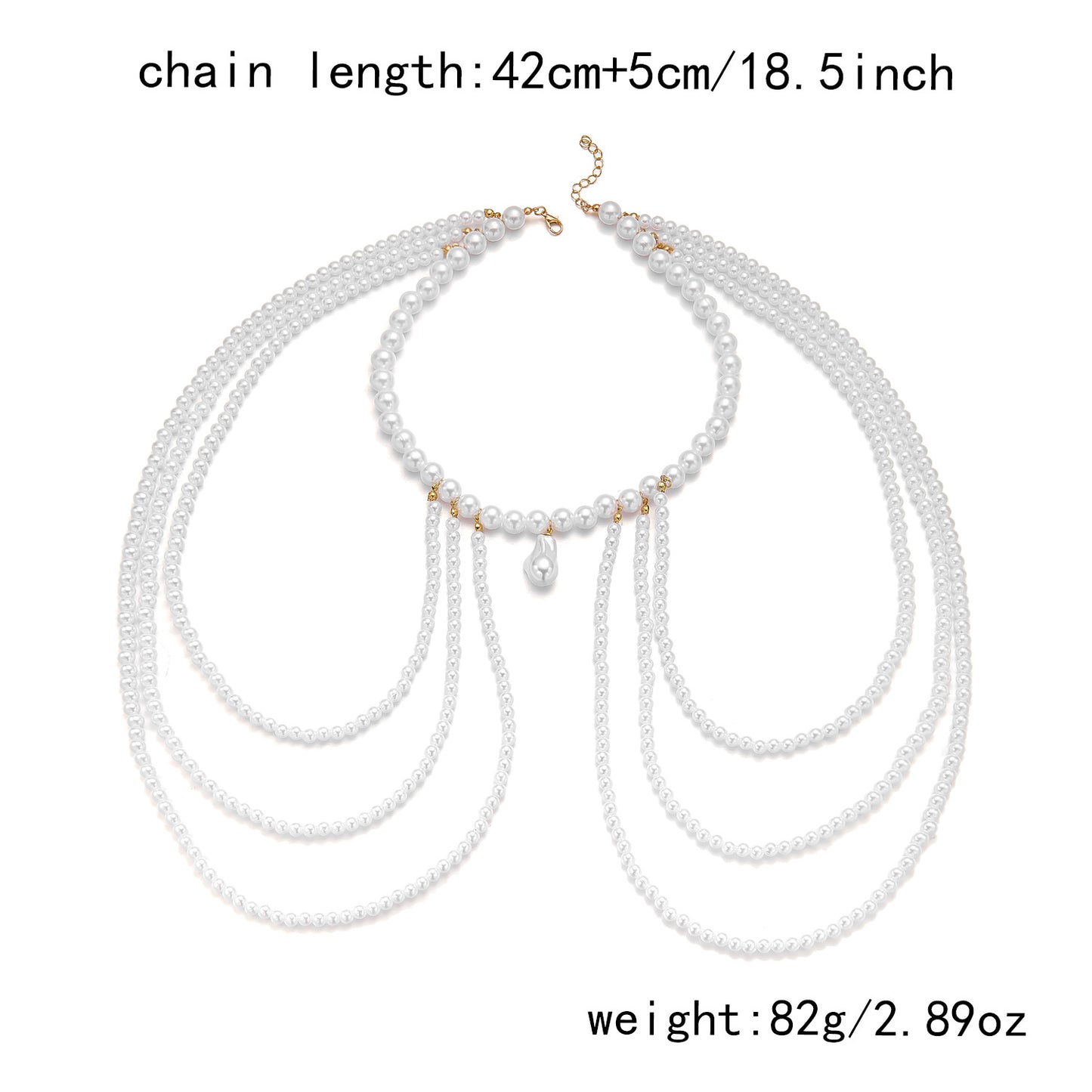 Vacation Style Stringed Pearls Tassel Body Necklaces