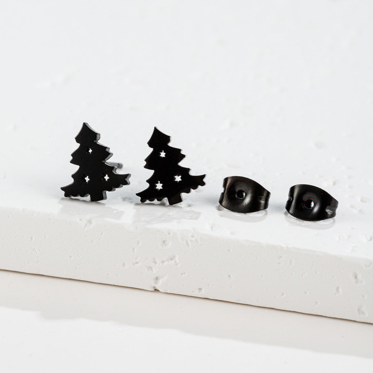 Christmas Stainless Steel Mini Compact Plant Earrings