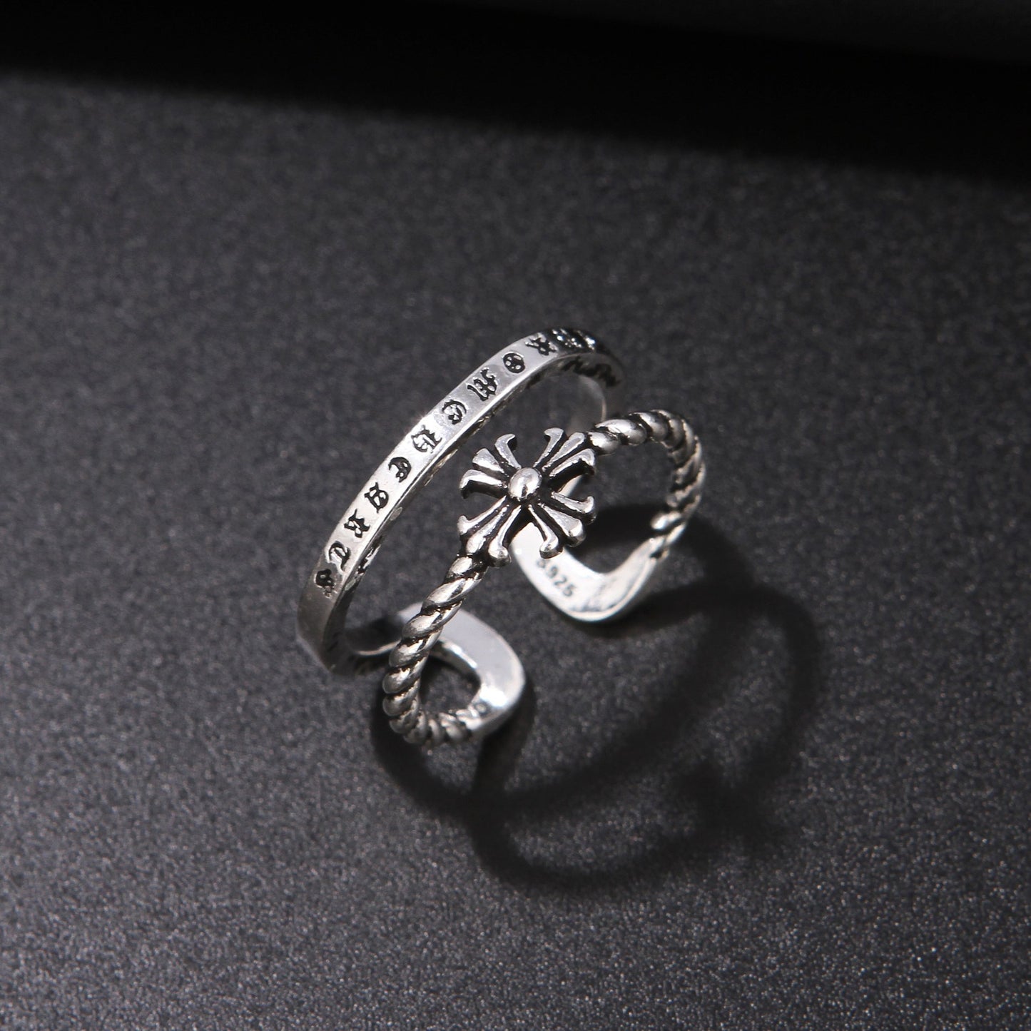 Women's & Men's Gate Cross Female Punk Trendy Open Rings