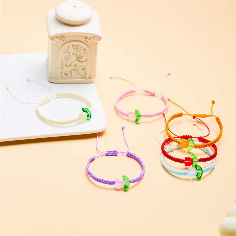 Style Fresh Tulip Niche Design Flower Bracelets