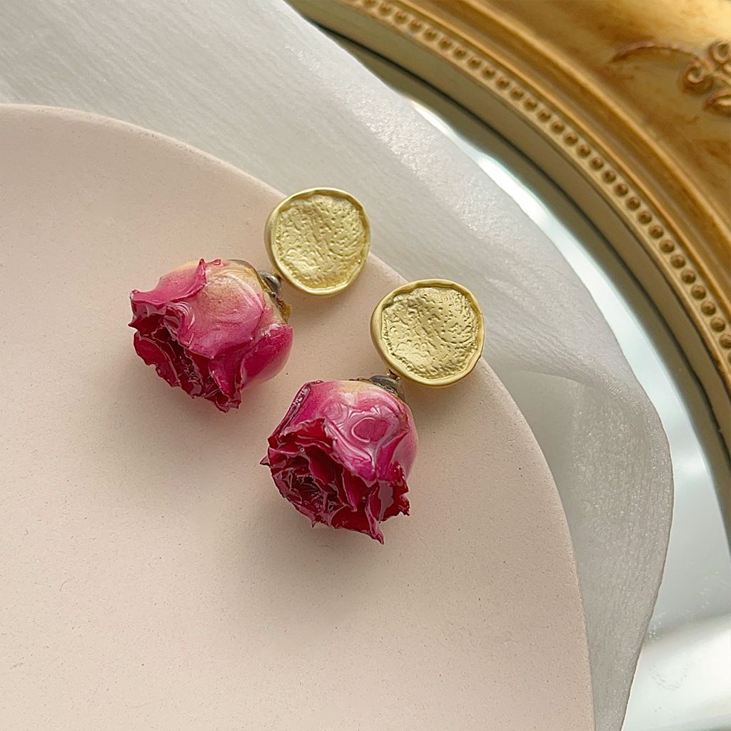 Flower French Retro Natural Dried Special Earrings