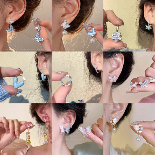 Women's Butterfly Light Luxury High-grade Sense Eardrop Rings