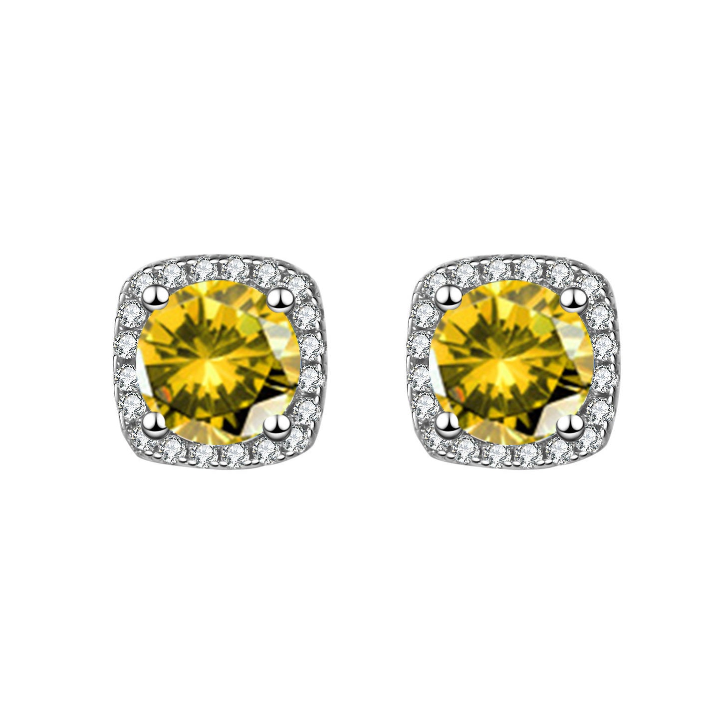 Women's Korean Square Bag Diamond Suit Auricular Stud Earrings